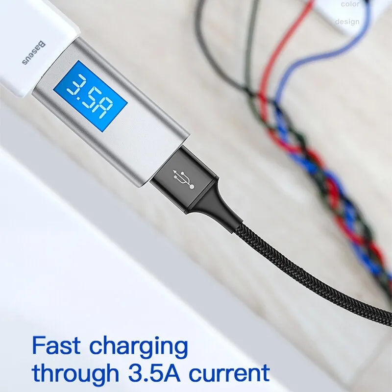 3 in 1 USB Kabel Quick Charge USB-C iPhone Micro-USB Ladekabel USB Anschluss Schnell Laden Android Samsung Huawei Apple