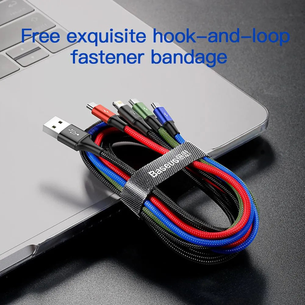 3 in 1 USB Kabel Quick Charge USB-C iPhone Micro-USB Ladekabel USB Anschluss Schnell Laden Android Samsung Huawei Apple