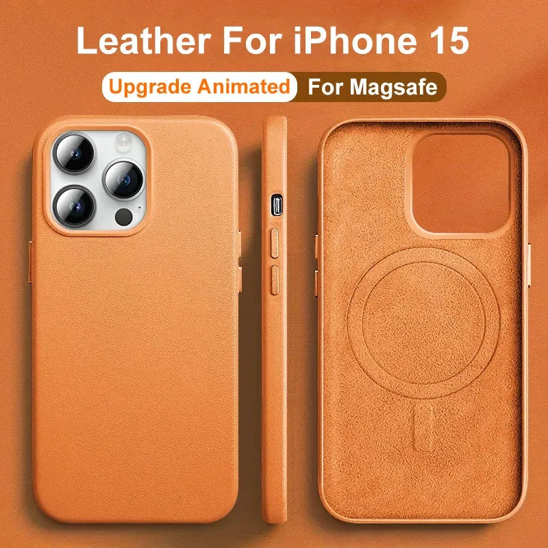 iPhone Lederoptik Schutzhülle mit MagSafe