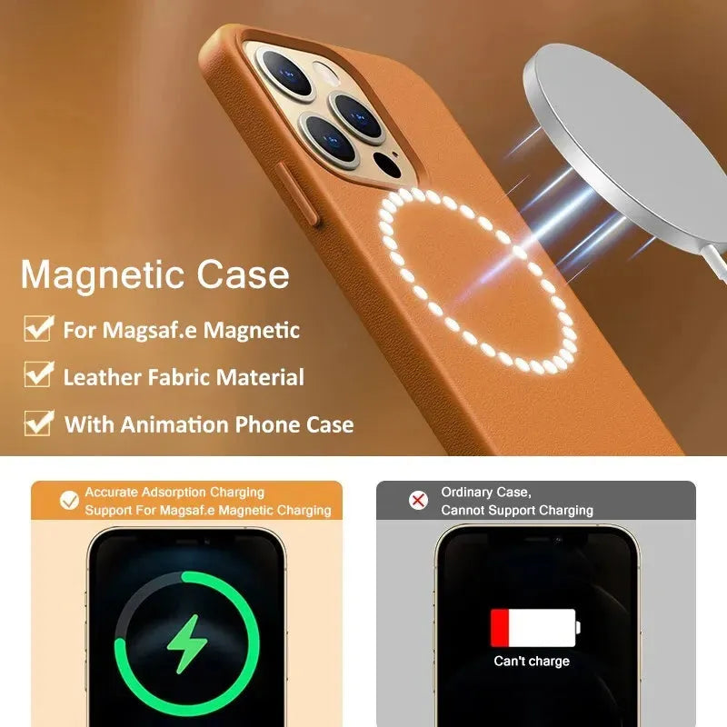 iPhone Lederoptik Schutzhülle mit MagSafe