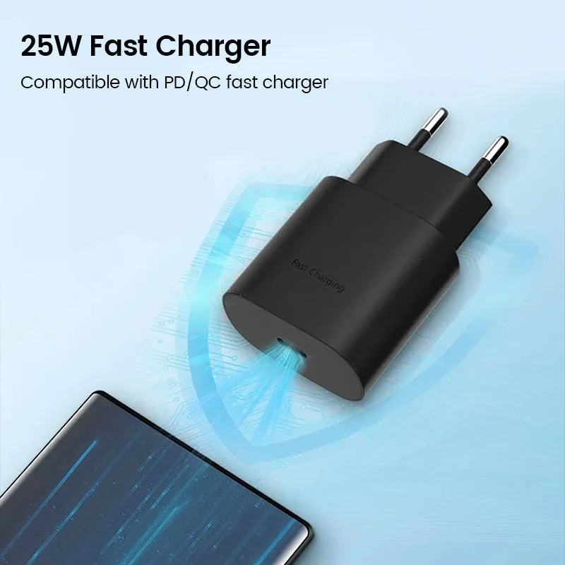 25W USB-C Ladegerät Steckdosen Adapter für Samsung Galaxy S22 S21 S20 Note 20 10 A90 Typ C Schnelles Aufladen mit USB C auf Typ C Kabel