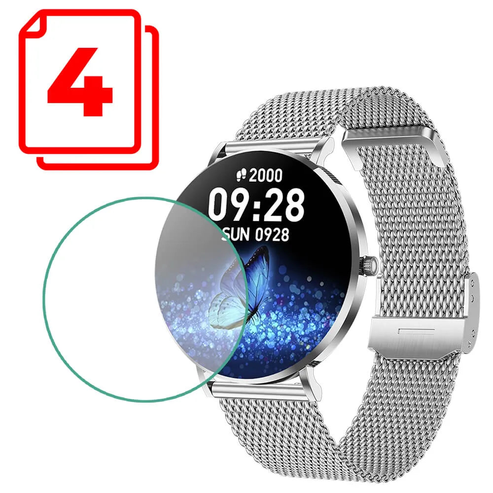 Panzerglas Displayschutzfolie 4 Stk. für Smartwatch Pireware Slim
