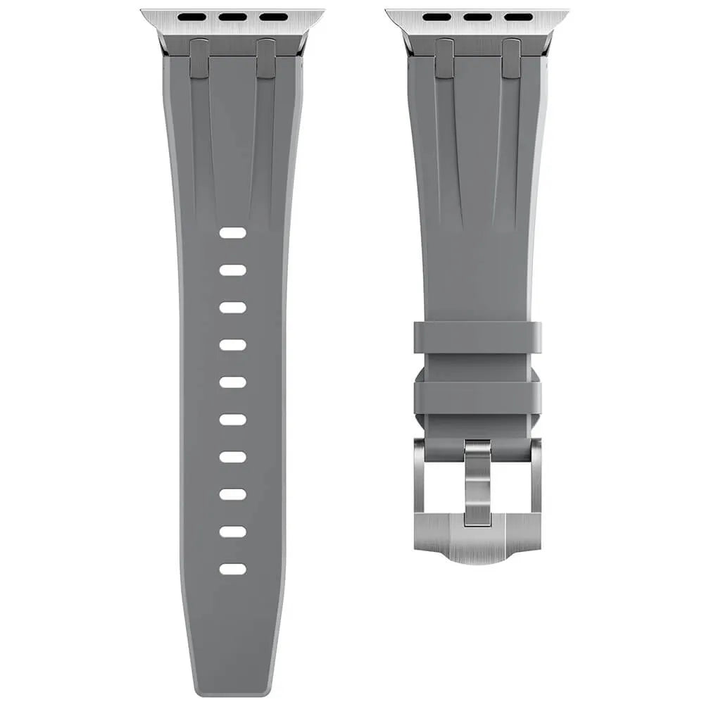 Appe Watch Silikon Armband Schwarz Poly Grau