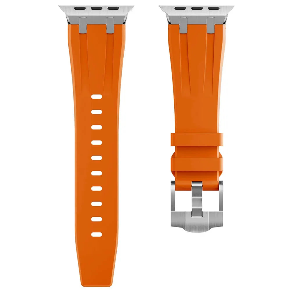 Appe Watch Silikon Armband Schwarz Poly Orange