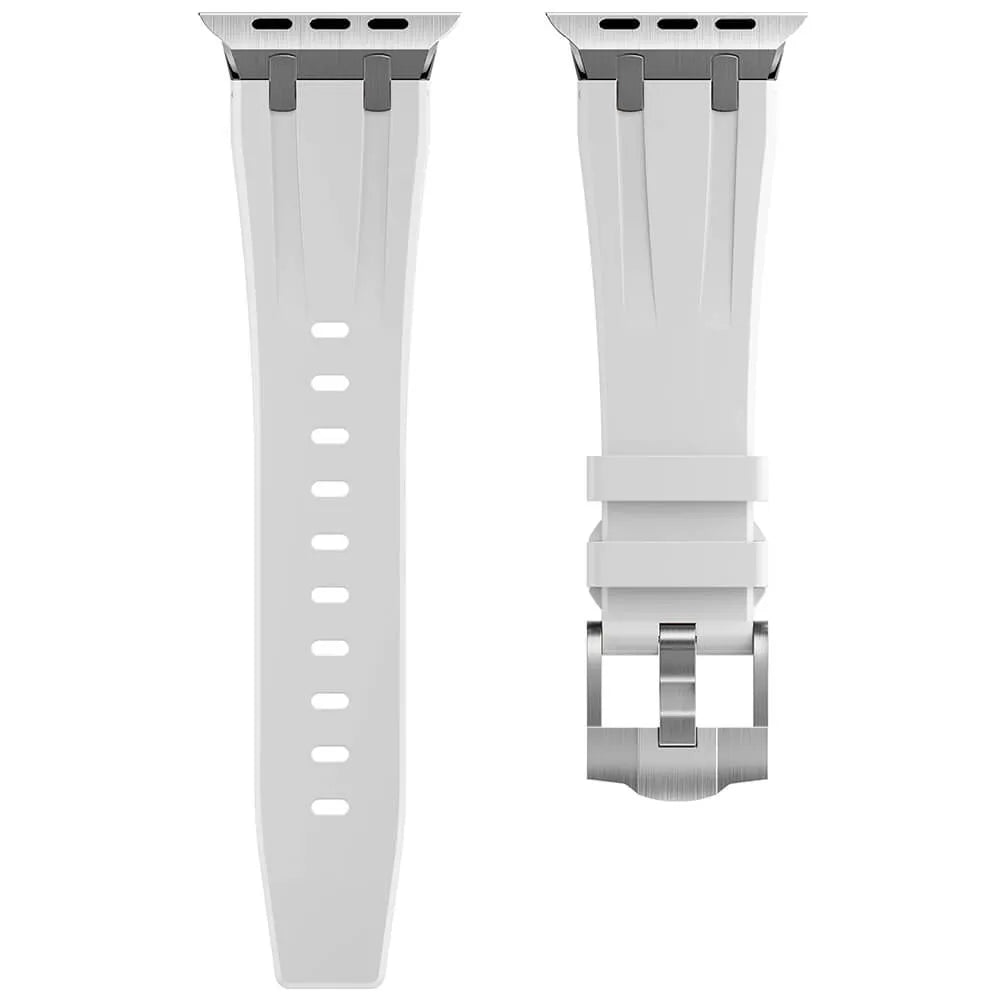 Appe Watch Silikon Armband Schwarz Poly Weiß