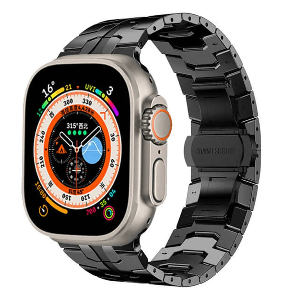 Pireware Titan Schwarz Apple Watch Armband