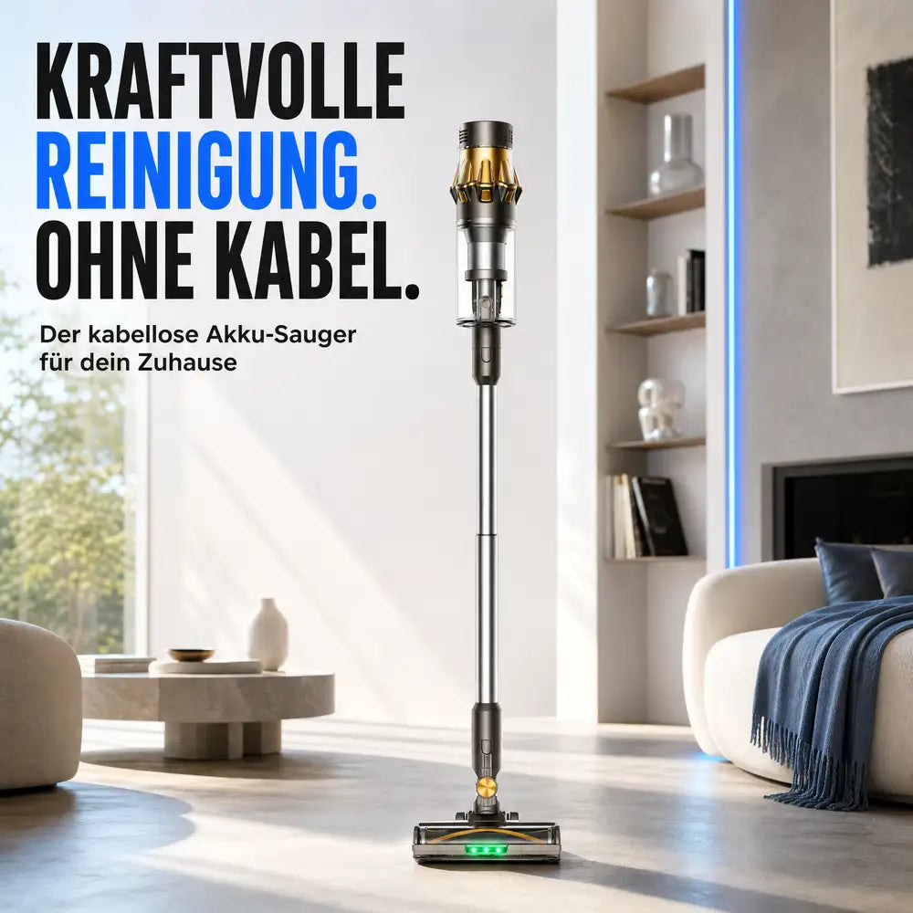 Pireware® Kyro Pro - Kabelloser Akku Staubsauger Beutellos