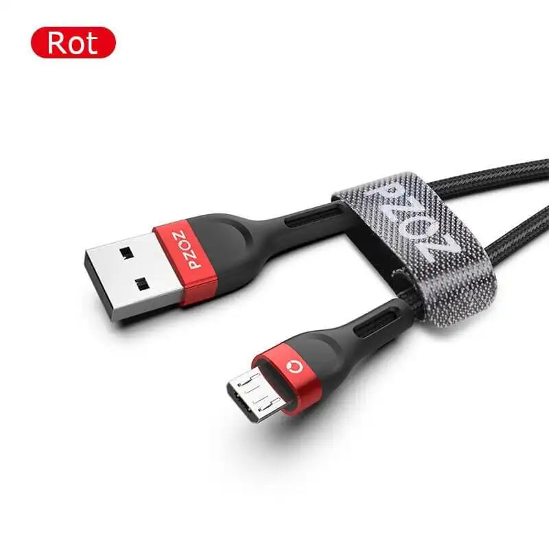 Quick Charge Ladekabel Micro-USB Rot
