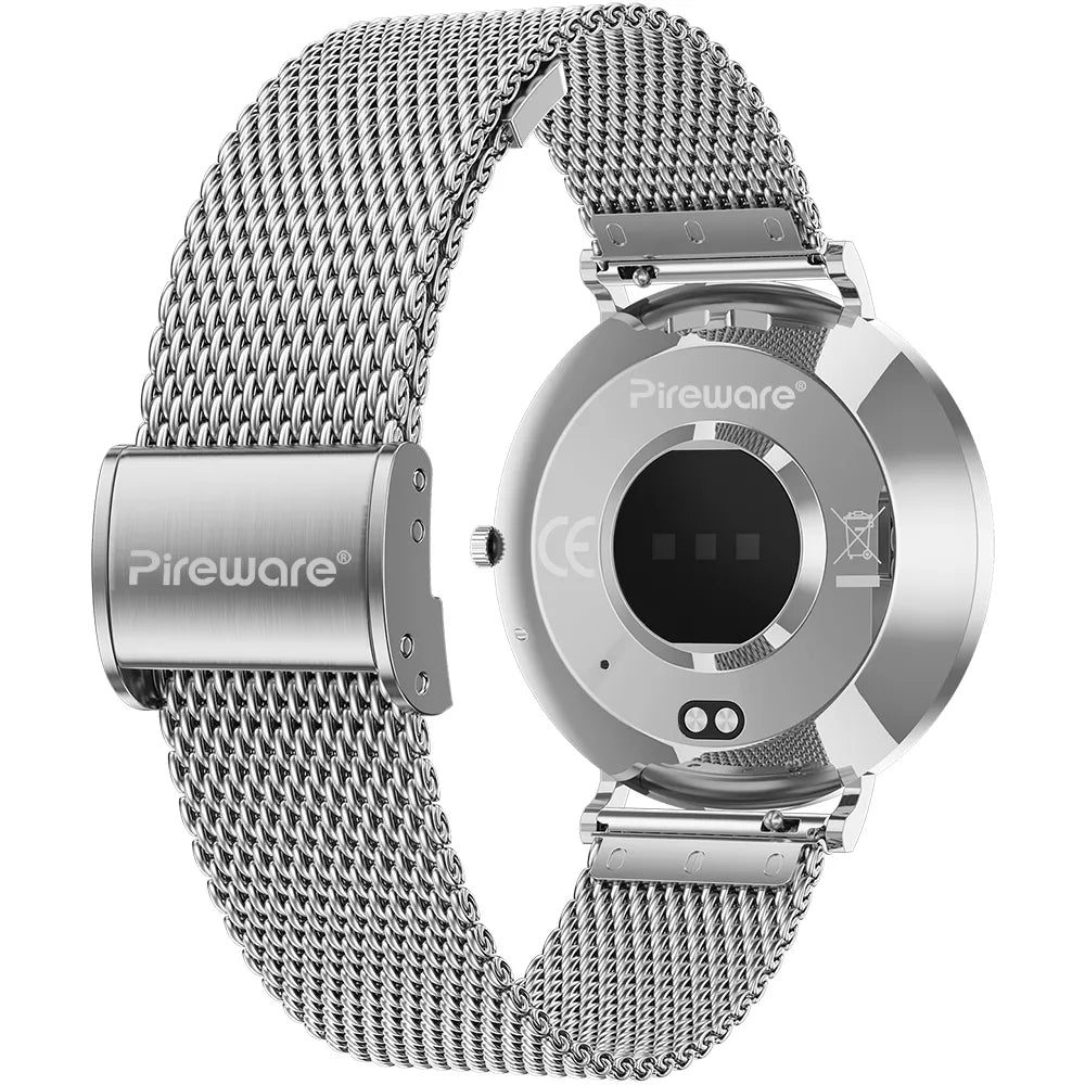 Pireware Amory 5 Smartwatch Silber Milanaise hinten rechts