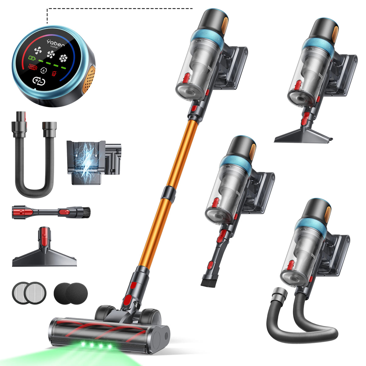 Pireware® Turbo 1200 Kabelloser Akku Staubsauger Beutellos