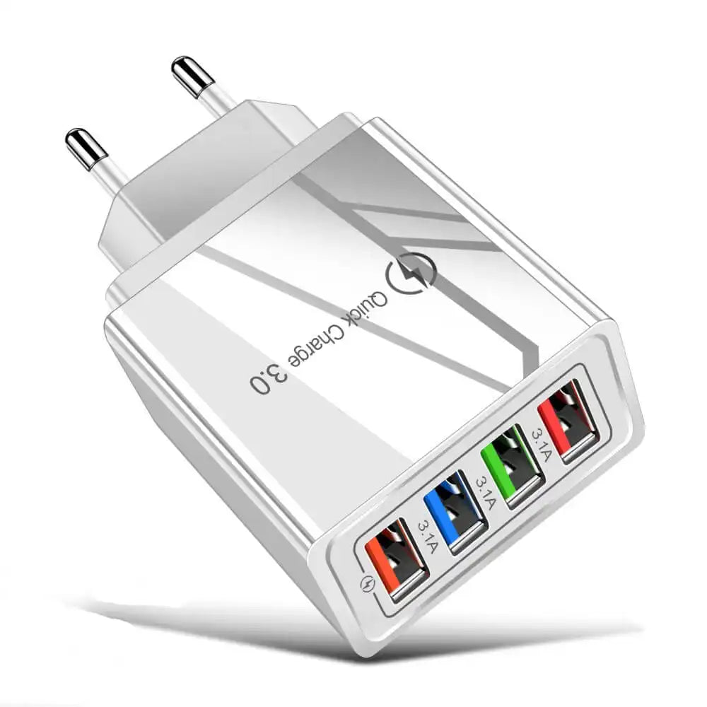 USB Adapter Schnellladen mehrere Ports weiss