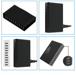 10 Port USB Stecker Multi Schnellladen Funktionen