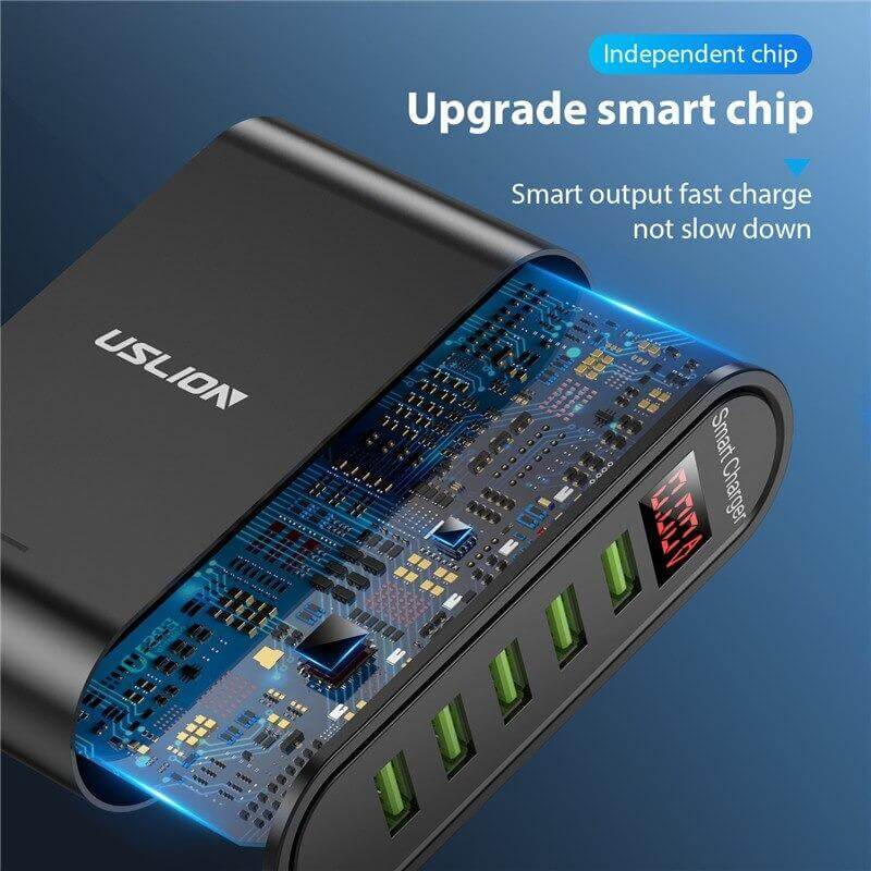 USB quick charge Adapter mit 5 Anschluessen m