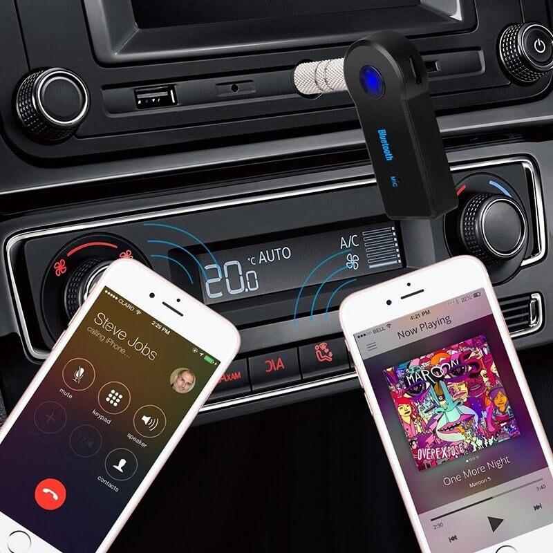 Aux zu Bluetooth Adapter fuer Auto fuer Musik ohne Kabel