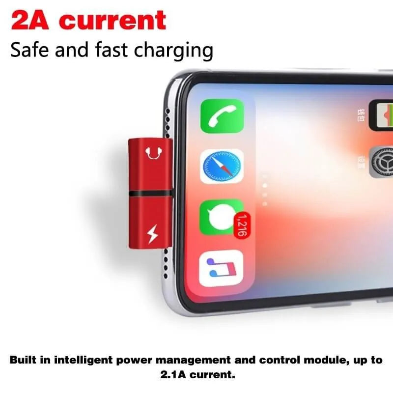 iPhone Adapter für gleichzeitiges Musik hoeren und laden Informationsblatt
