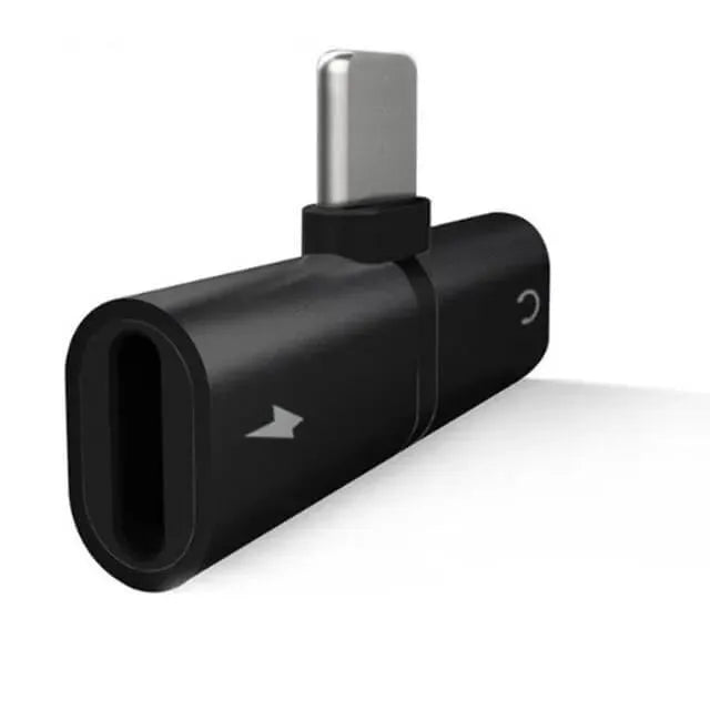 iPhone Adapter 2in1 schwarz für gleichzeitiges Musik hoeren und laden 