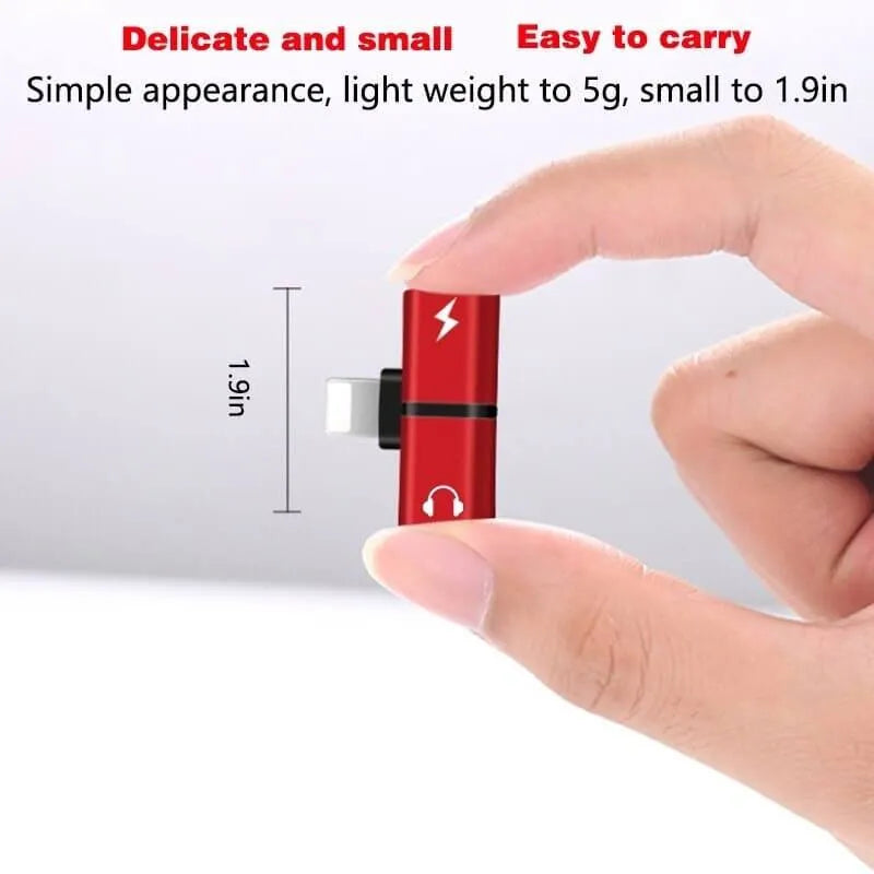 kleiner iPhone Adapter für gleichzeitiges Musik hoeren und laden 