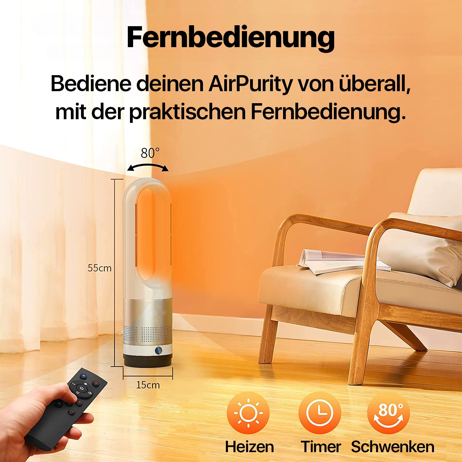 Pireware® AirPurity Hot & Cold 3-in-1 Heizlüfter, Luftkühler und Luftreiniger