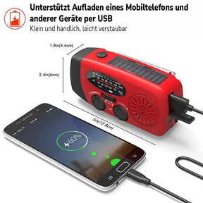 Notfall-Kurbelradio mit Solar & Powerbank