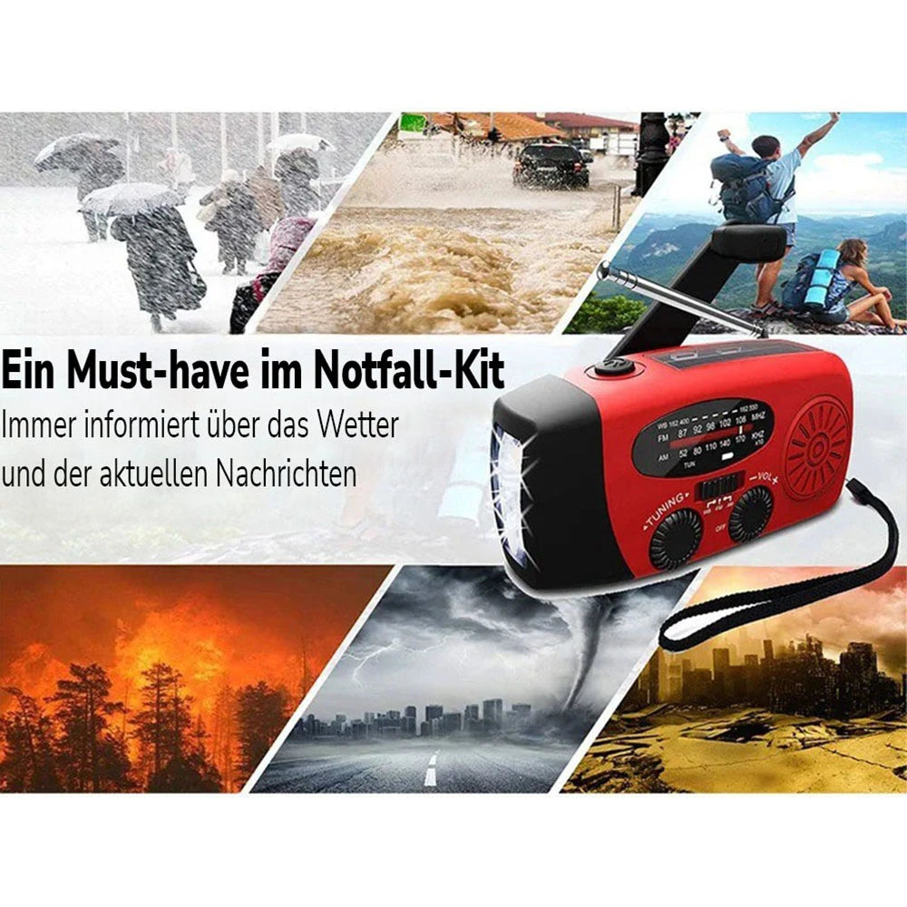 Notfall-Kurbelradio mit Solar & Powerbank