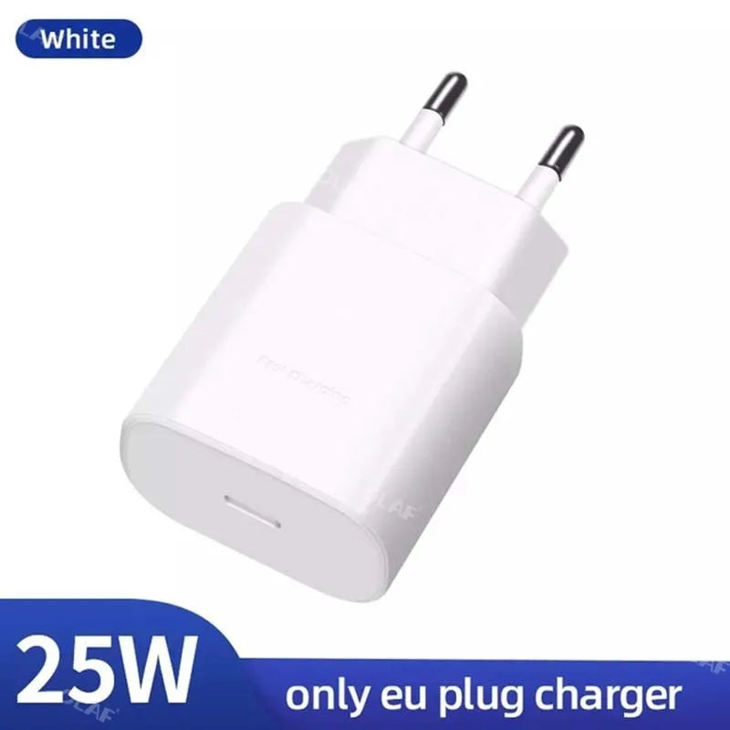 25W USB-C Ladegerät Steckdosen Adapter für Samsung Galaxy S22 S21 S20 Note 20 10 A90 Typ C Schnelles Aufladen mit USB C auf Typ C Kabel