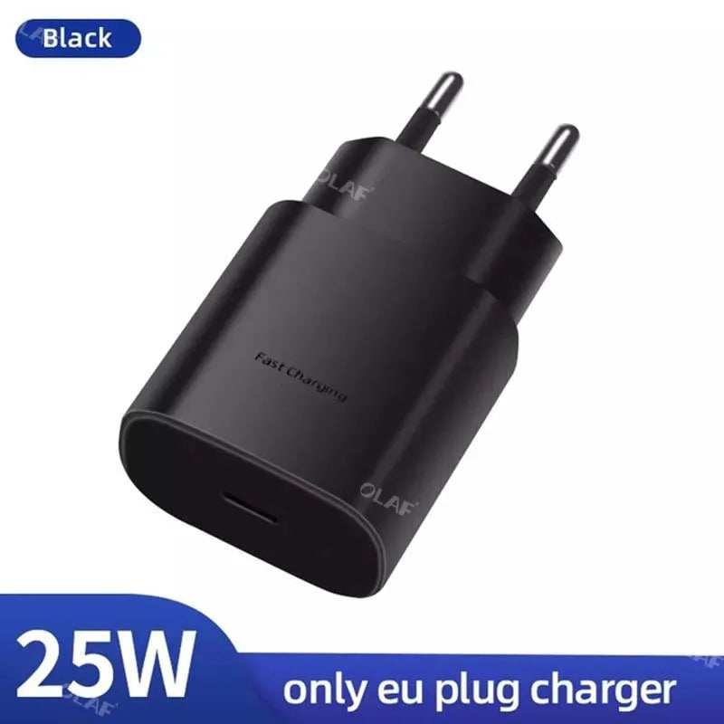 25W USB-C Ladegerät Steckdosen Adapter für Samsung Galaxy S22 S21 S20 Note 20 10 A90 Typ C Schnelles Aufladen mit USB C auf Typ C Kabel