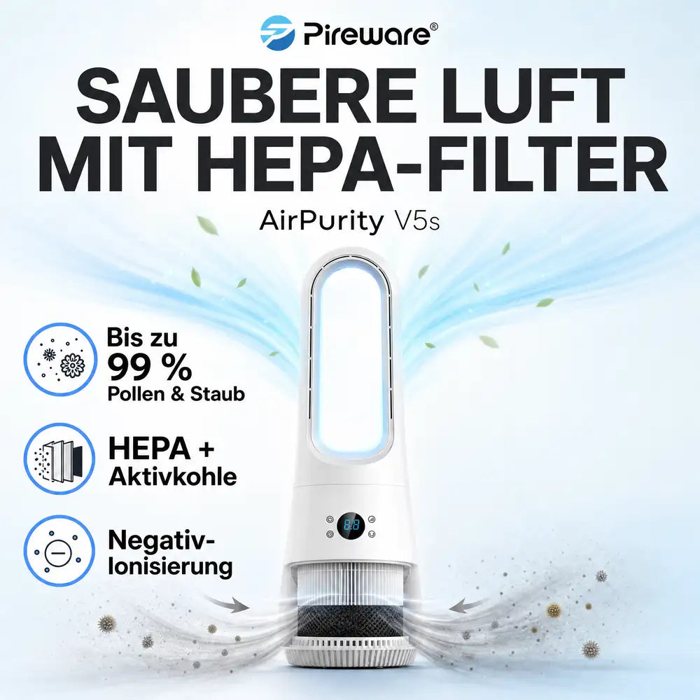 Pireware® AirPurity 2-in-1 Luftkühler und Luftreiniger V5s