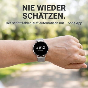 Nie wieder schätzen – Amory 5 Mini am Handgelenk zeigt 4.812 Schritte