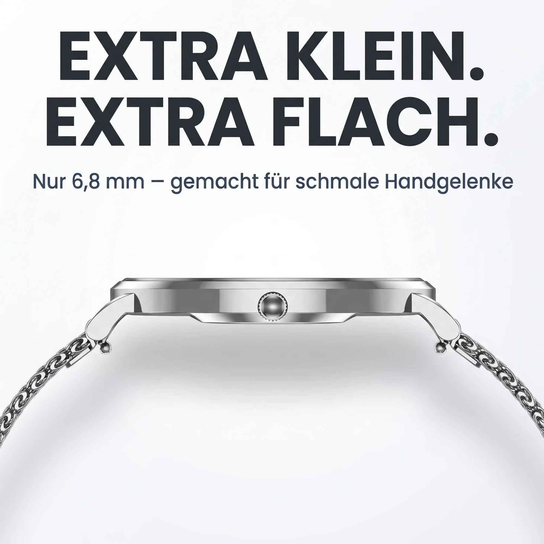 Extra klein, extra flach – Amory 5 Mini Seitenansicht, nur 6,8 mm