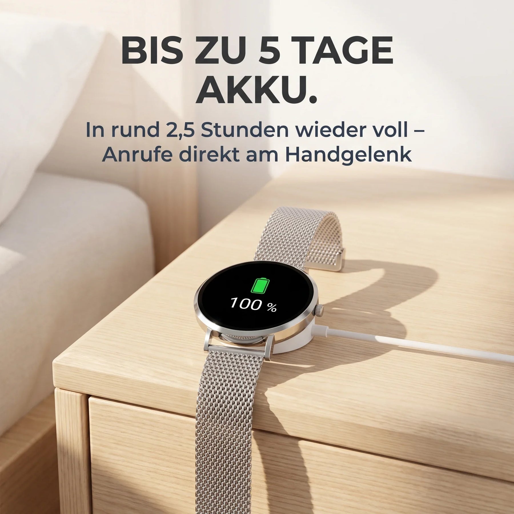 Bis zu 5 Tage Akku – Amory 5 Mini am magnetischen Ladekabel