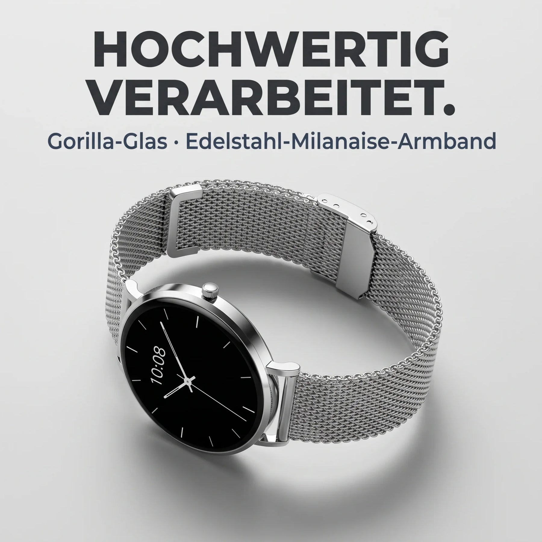 Hochwertig verarbeitet – Amory 5 Mini mit Edelstahl-Milanaise-Armband