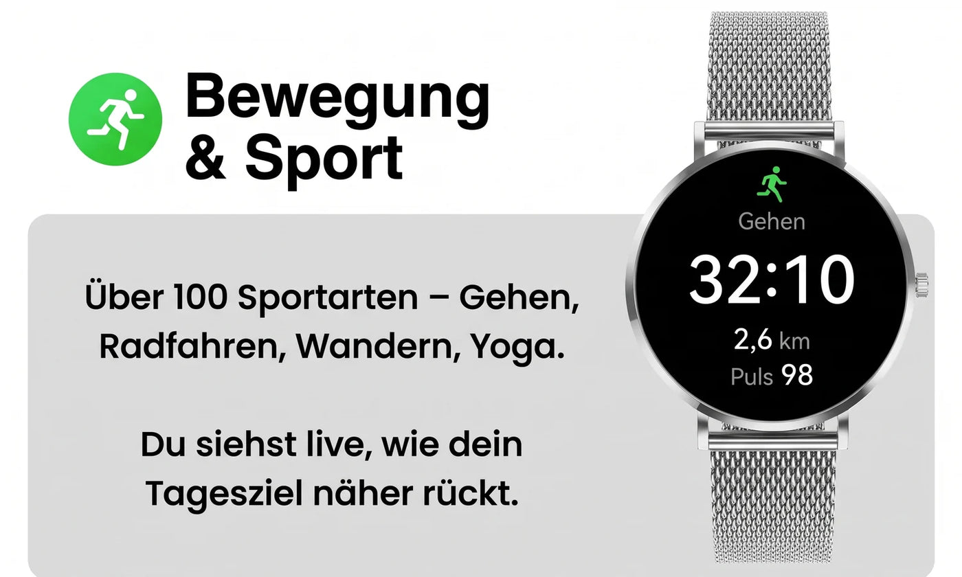 Bewegung & Sport – Amory 5 Mini im Gehen-Modus mit über 100 Sportarten