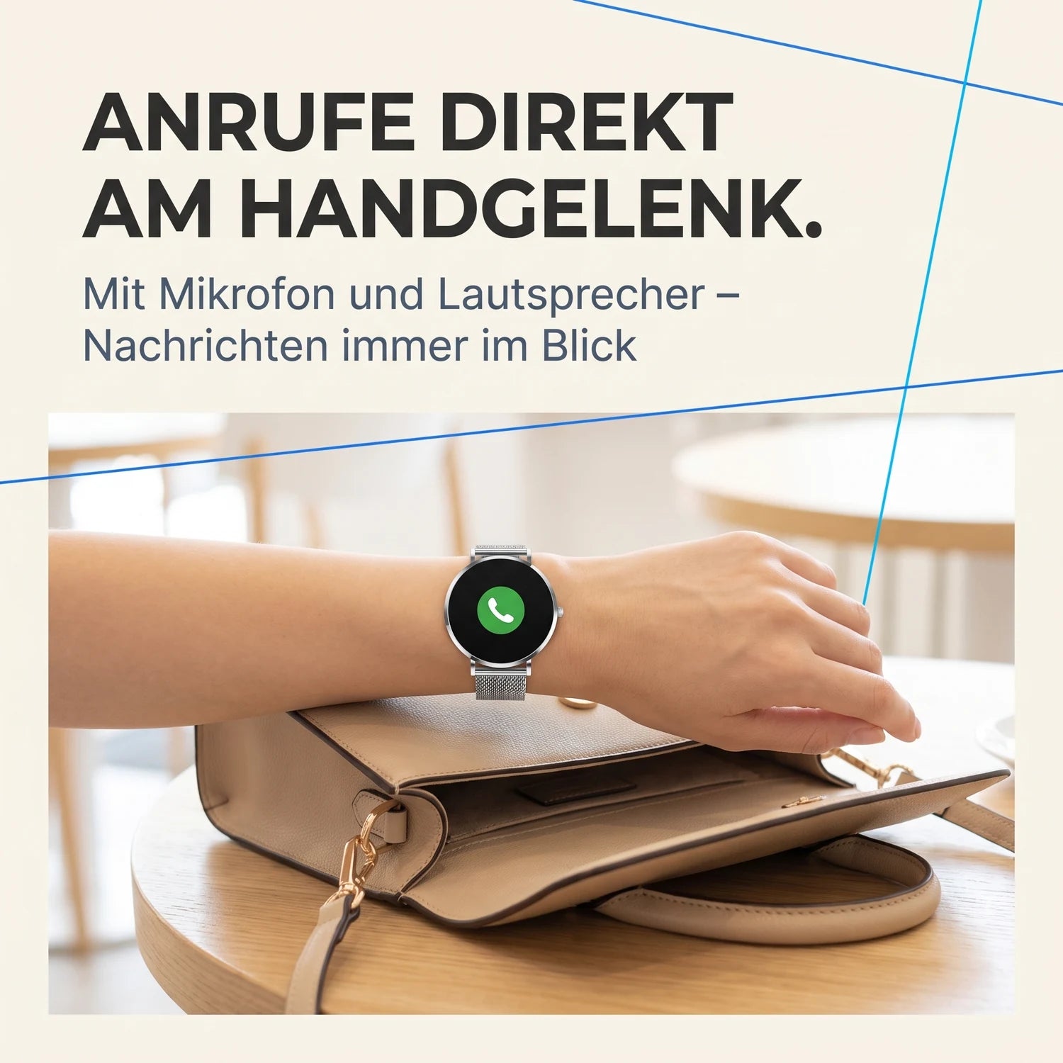 Anrufe direkt am Handgelenk – Amory 5 Mini zeigt einen eingehenden Anruf