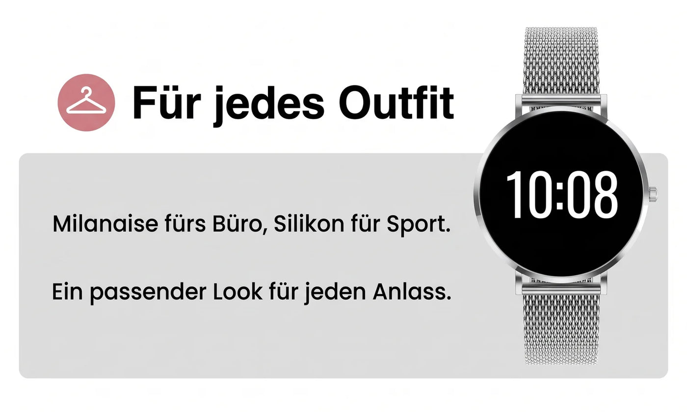 Amory 5 Mini – für jedes Outfit, Milanaise fürs Büro, Silikon für Sport