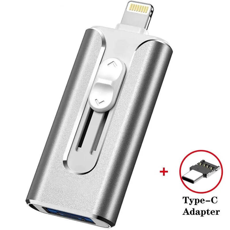 Apple USB Stick fuer einfache Bild uebertragung und Speicherplatzerweiterung in silber