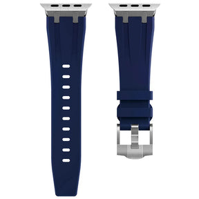 Appe Watch Silikon Armband Schwarz Poly Blau
