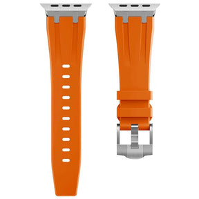 Appe Watch Silikon Armband Schwarz Poly Orange