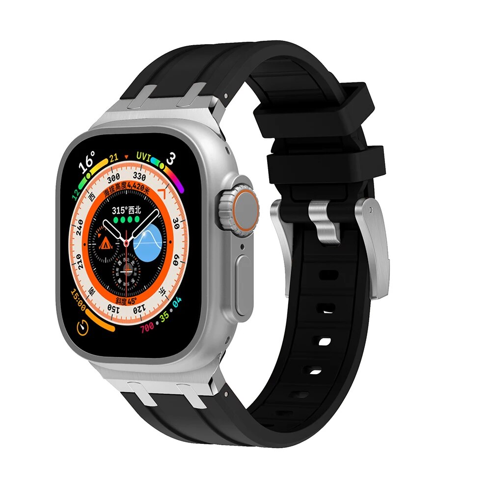 Appe Watch Silikon Armband Schwarz Poly Fronal
