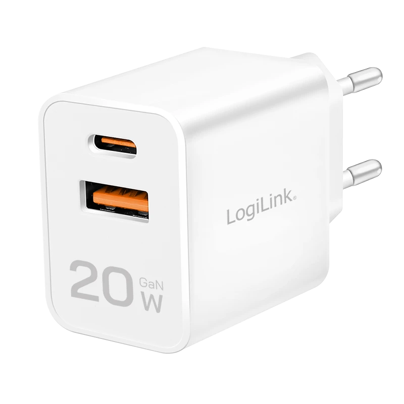 USB Adapter USB-C + USB Schnellladen 2 Ports LogiLink Quick Charge