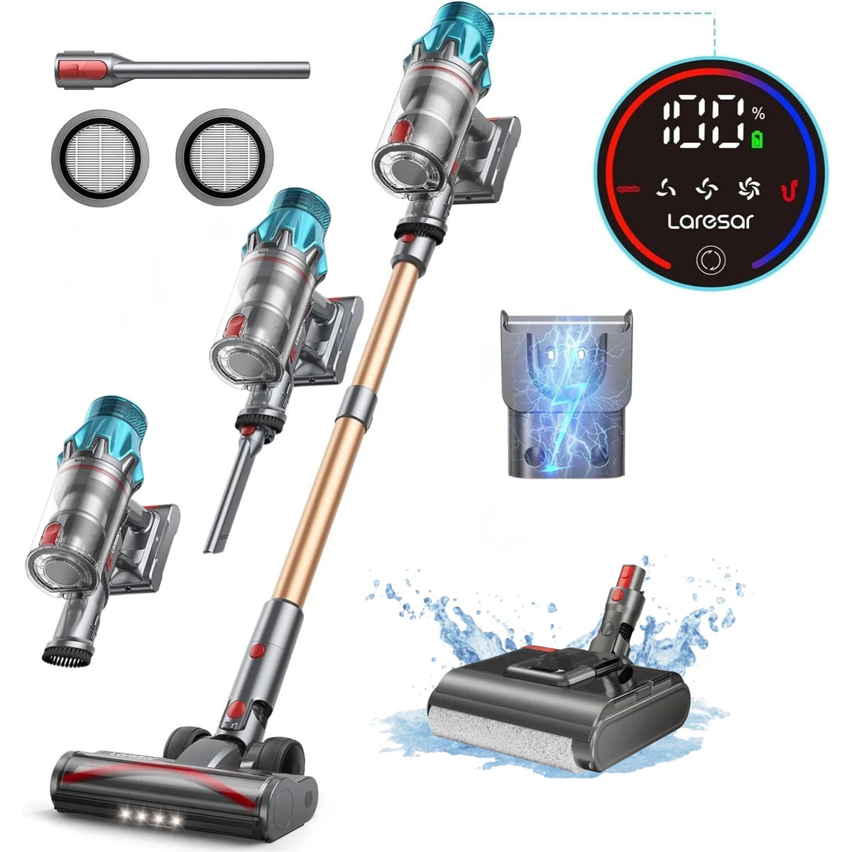 Pireware® Ultra 7 - Kabelloser Akku Staubsauger Beutellos