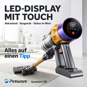 Pireware® Quantum V18 - Kabelloser Akku Staubsauger Beutellos