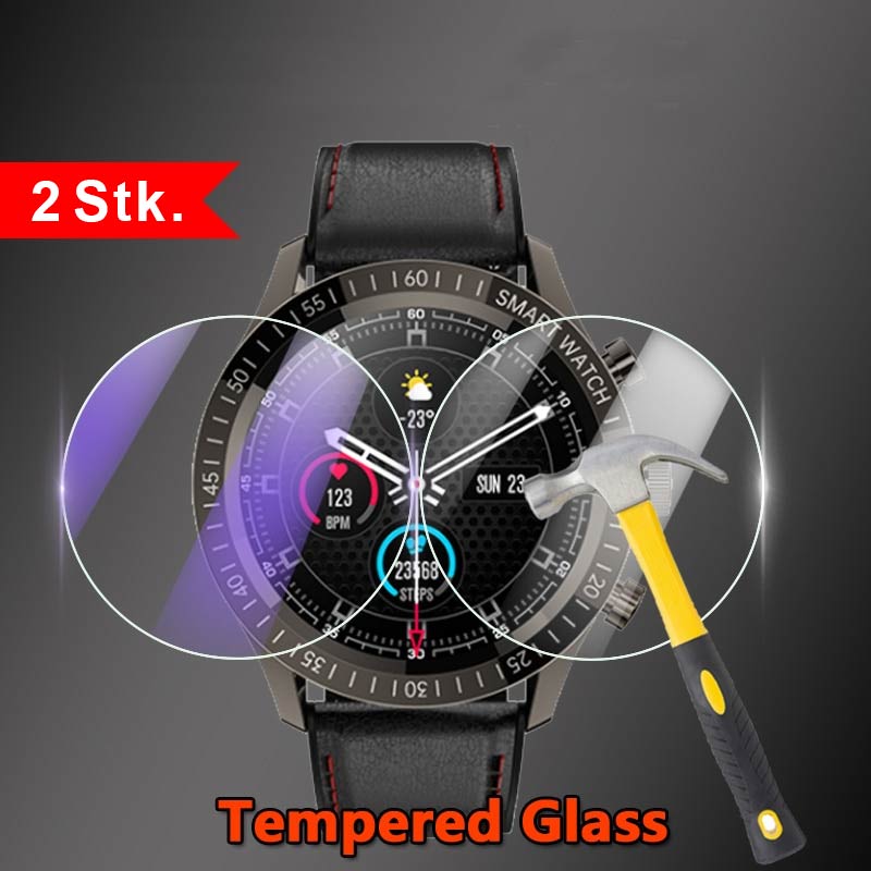 Panzerglas Displayschutzfolie 2 Stk. für Smartwatch Pireware Slim