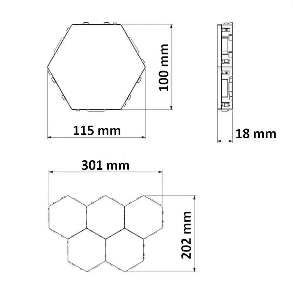 Quantum LED Licht Touch Sensor magnetische Module Beleuchtung Hexagon