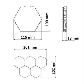 Quantum LED Licht Touch Sensor magnetische Module Beleuchtung Hexagon