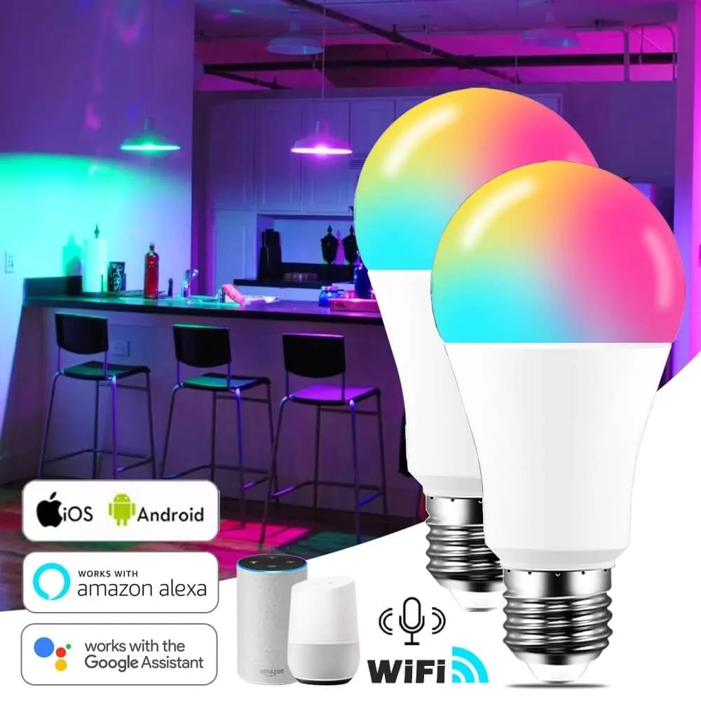 Smarte Glühbirne Alexa Google Home 2 Stueck