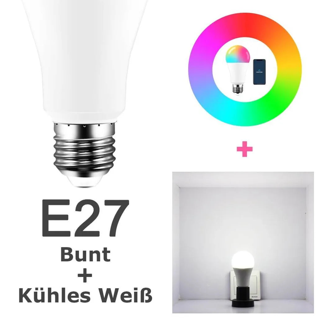 Smarte Glühbirne Alexa Google Home Kuehles Weiss
