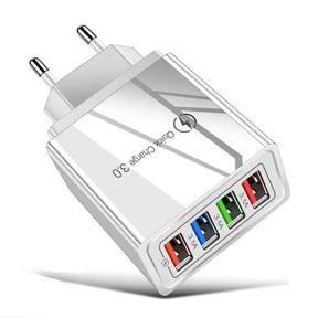 USB Adapter Schnellladen mehrere Ports weiss