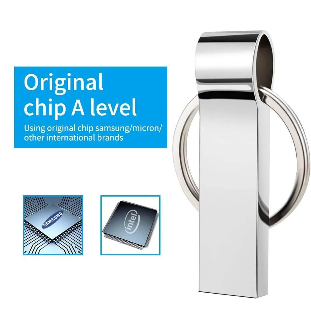 kleiner wasserdichter USB 2.0 Stick in verschiedenen Kapazitaeten mit A chip in silber