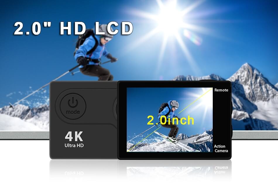 Action Cam Kamera 4K 2 Zoll HD LCD Display