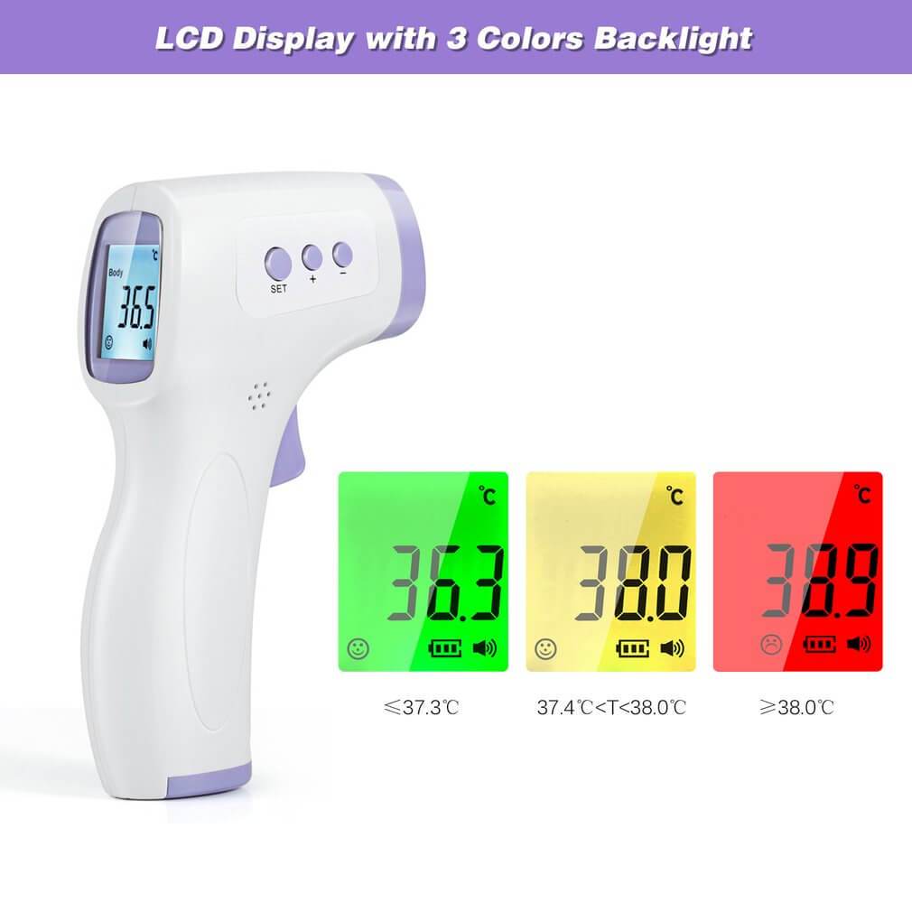 Fieberthermometer Kontaktlos mit LCD Display Messung in 2 Sekunden